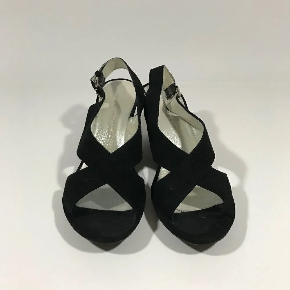 Cesare Gaspari Lightweight Suede Slingback Wedges